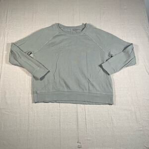 Athleta Womens Long Sleeve Crew Neck Sweater Light Green